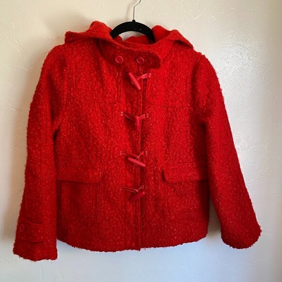 Opening Ceremony Boucle Toggle Coat Jewel Red NWT Size 6 - Picture 3 of 10